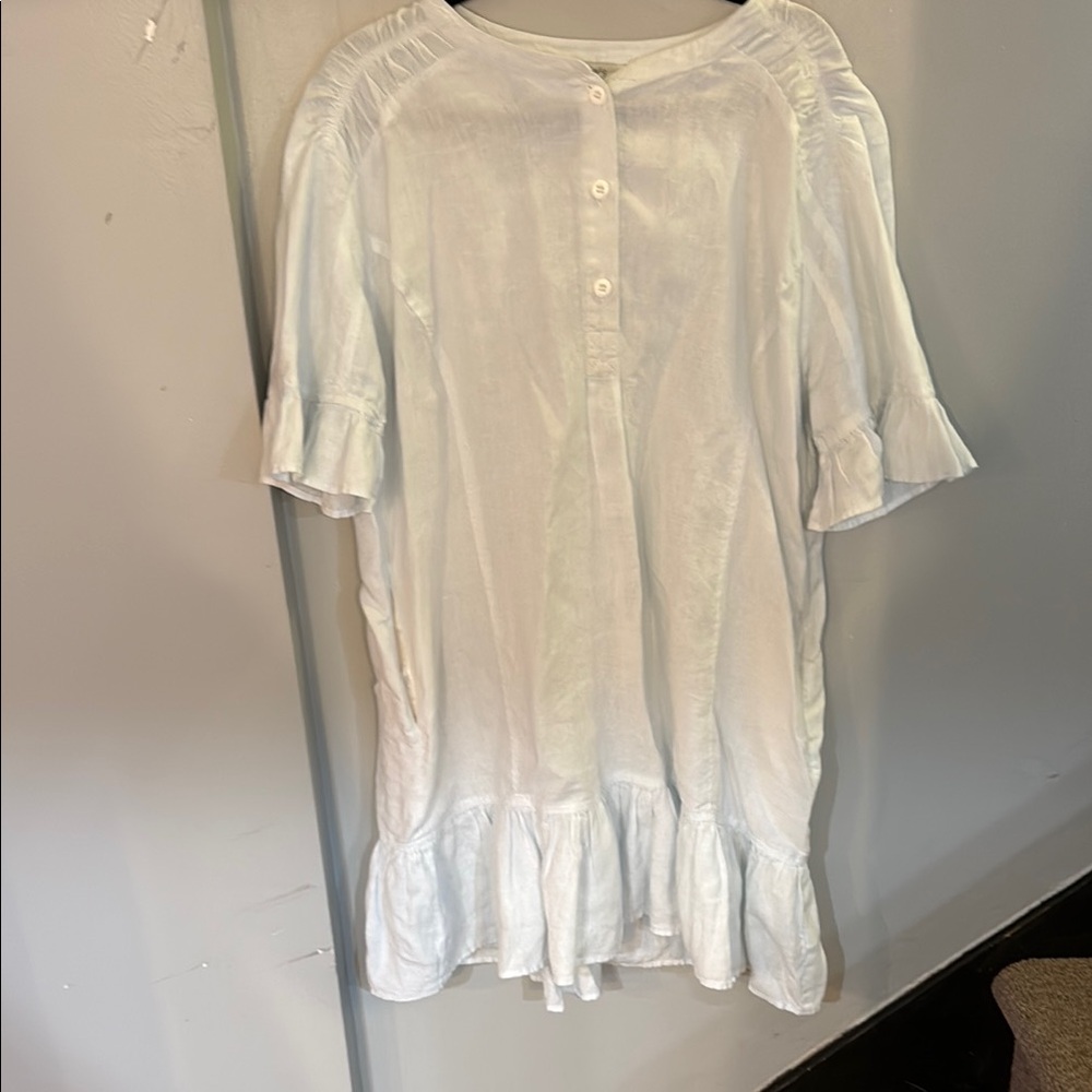 Joie White Ruffle Hem Dress